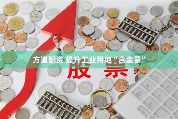 方道配资 提升工业用地“含金量”