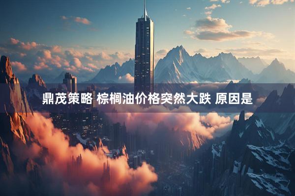 鼎茂策略 棕榈油价格突然大跌 原因是