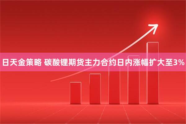 日天金策略 碳酸锂期货主力合约日内涨幅扩大至3%